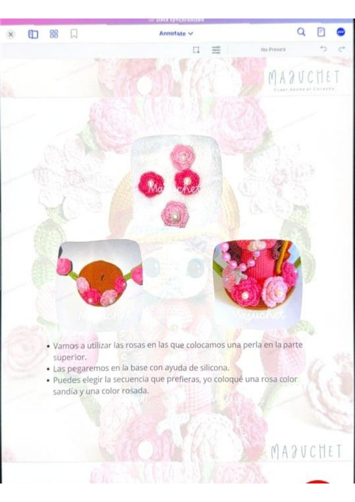 Patrón de pago: Virgen de Guadalupe amigurumi con rosas