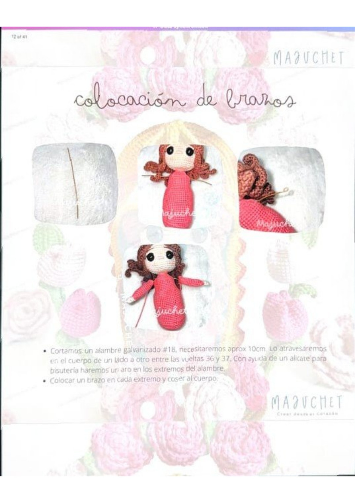 Patrón de pago: Virgen de Guadalupe amigurumi con rosas