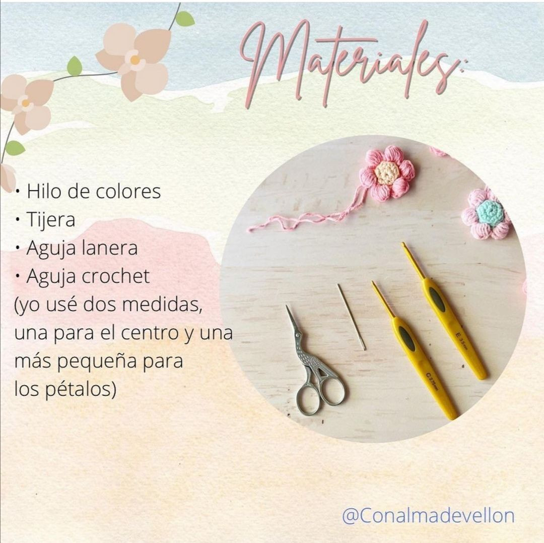 Patrón de regalo: Flores primaverales tejidas a crochet paso a paso