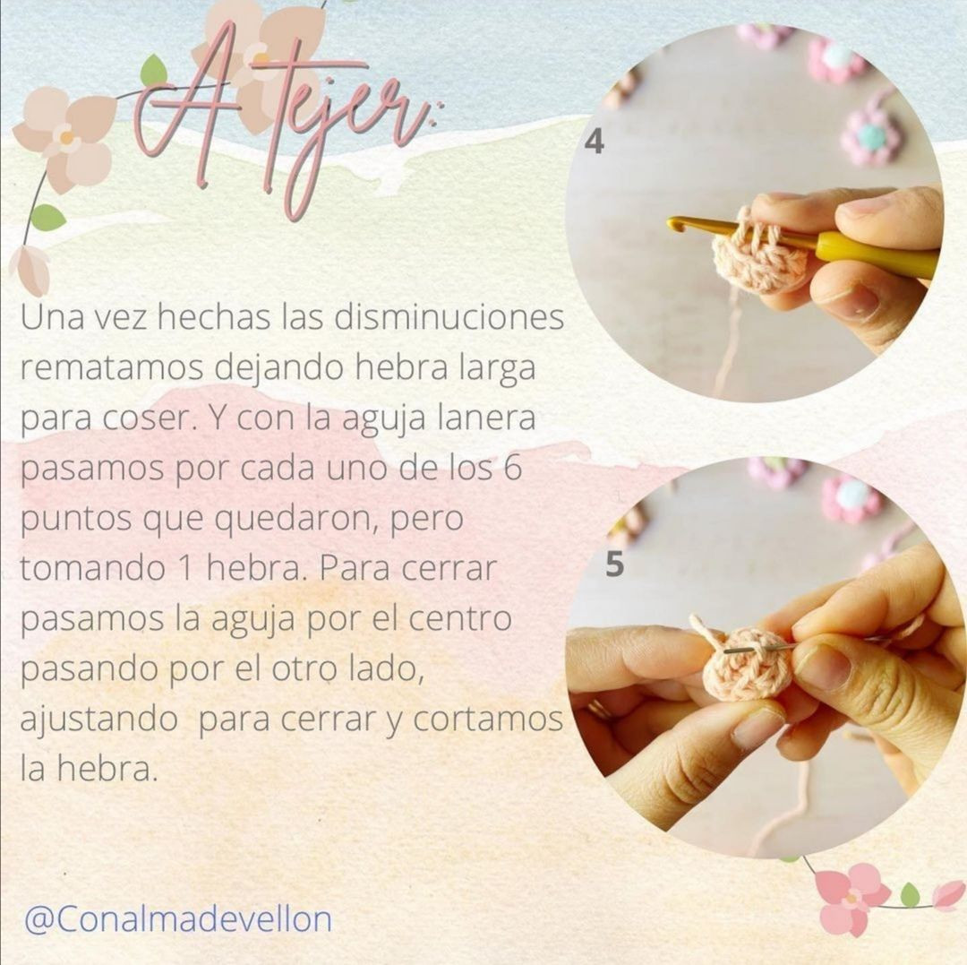 Patrón de regalo: Flores primaverales tejidas a crochet paso a paso
