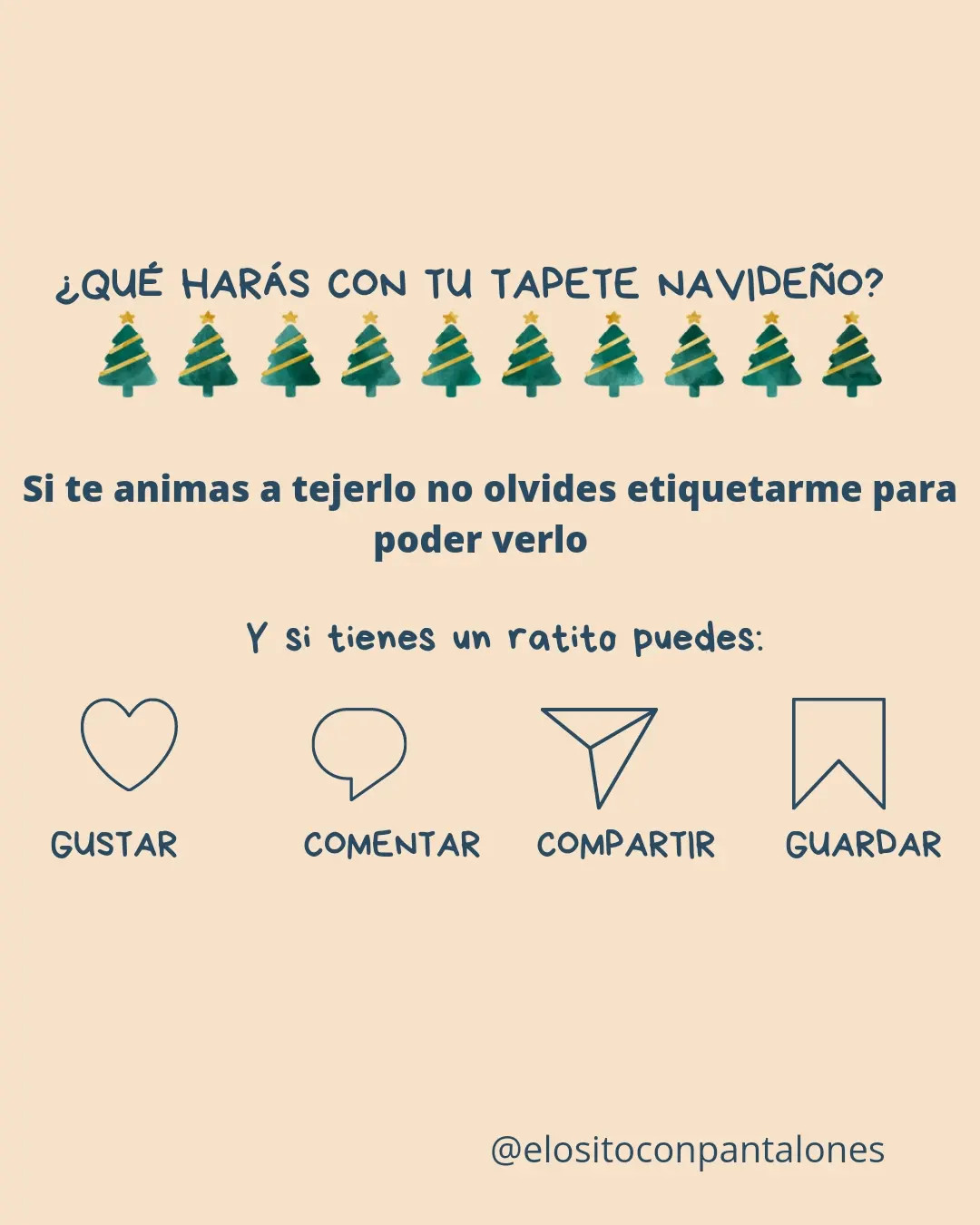 Patrón de tapete navideño con forma de árbol de Navidad hecho a crochet en color verde