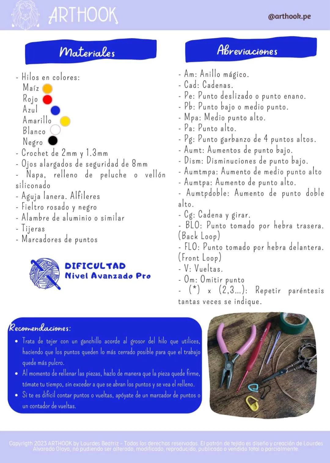 Patrón de tejido a crochet para Pato Donald (Donald Duck) - Parte 1: Brazos, Patas y Cuerpo