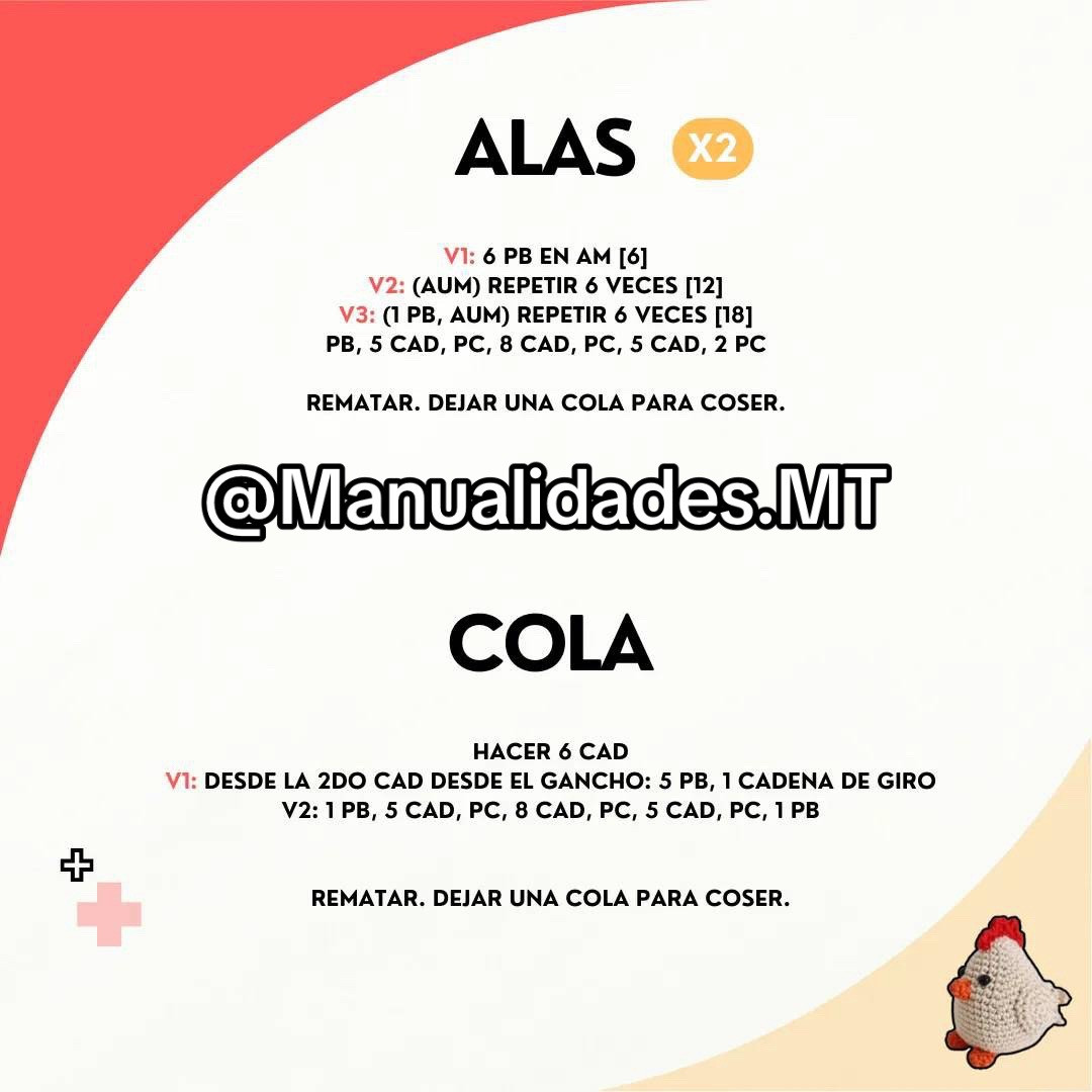 Patrón Gallina Amigurumi Gratis - Tejido a Crochet