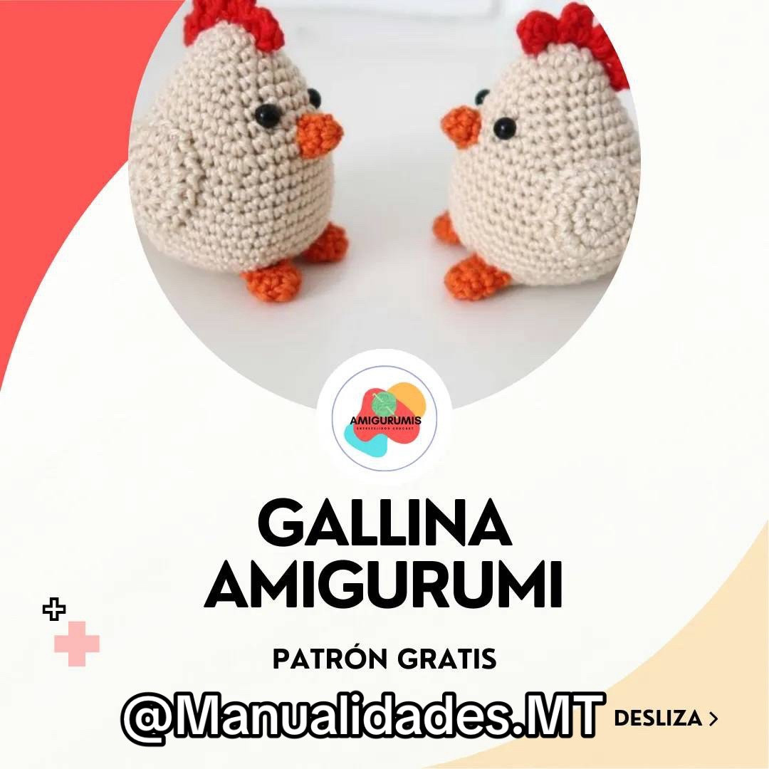 Patrón Gallina Amigurumi Gratis - Tejido a Crochet
