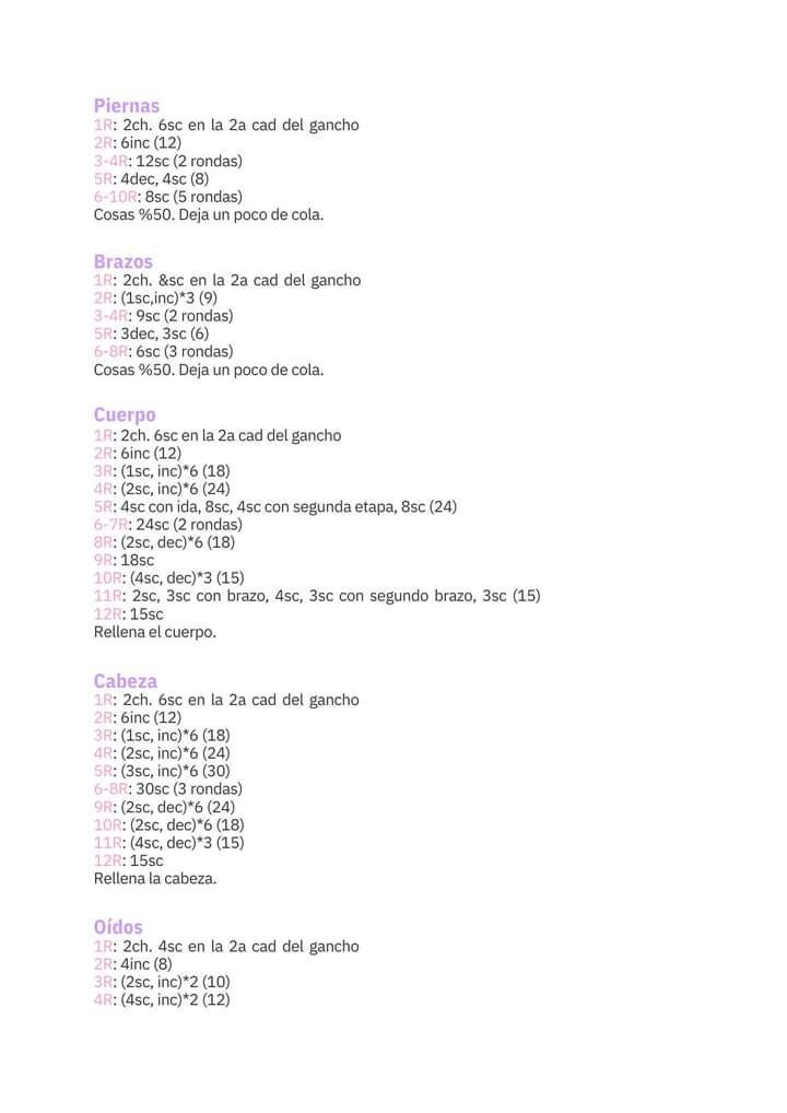 Patron Ganchillo Conejito Amigurumi Rosa Paso a Paso