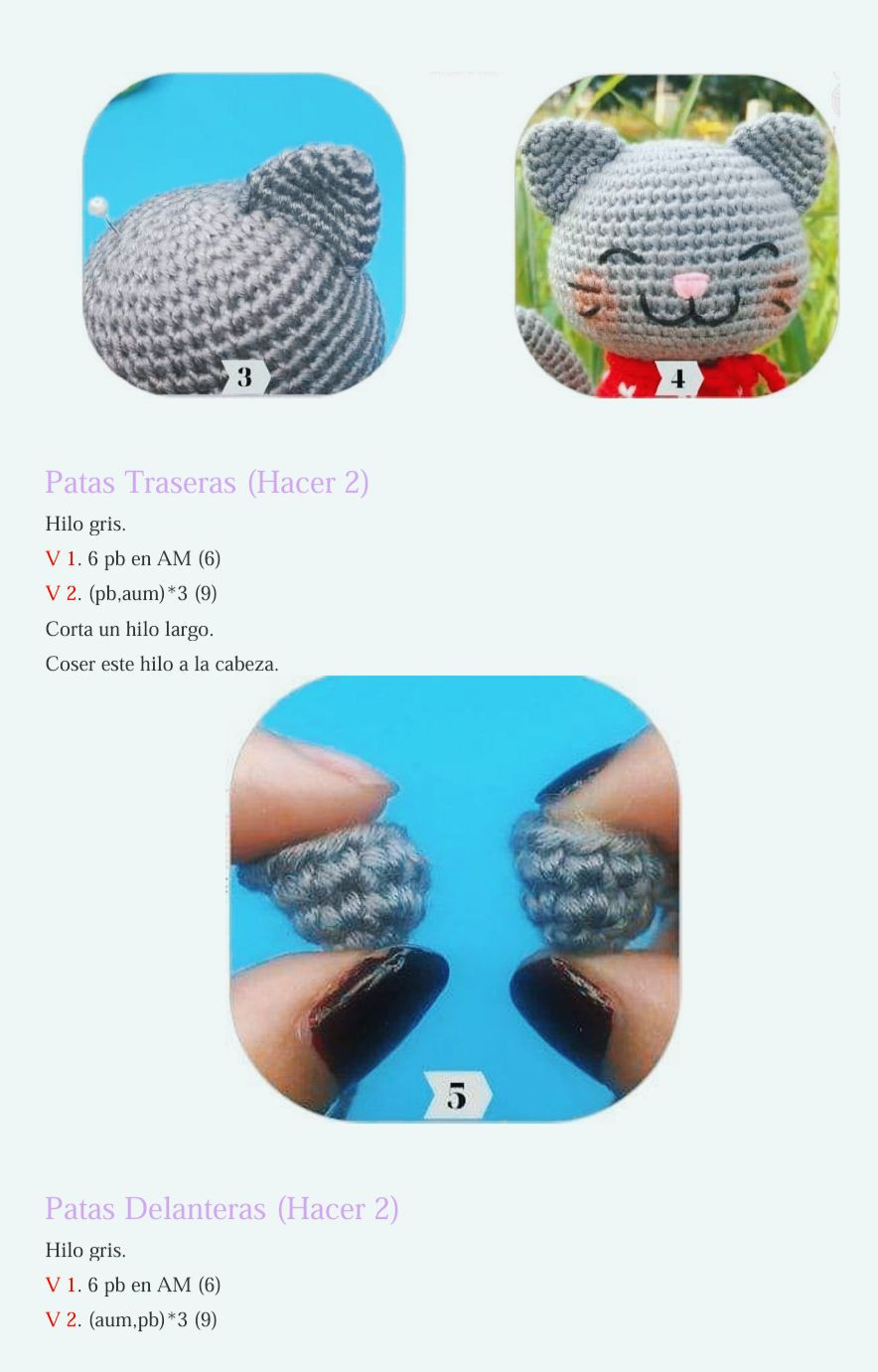 Patrón Gato Amigurumi Navidad: Tutorial Paso a Paso