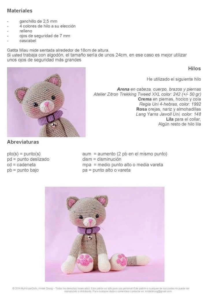 Patrón Gato Mía: Tutorial Completo Amigurumi