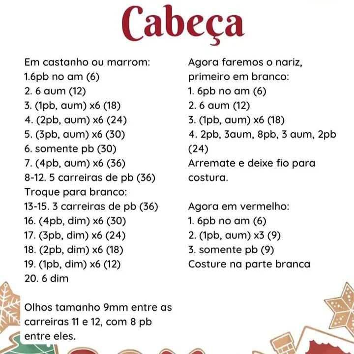 Patrón Gratis Amigurumi Cabeza de Reno para Calendario de Adviento