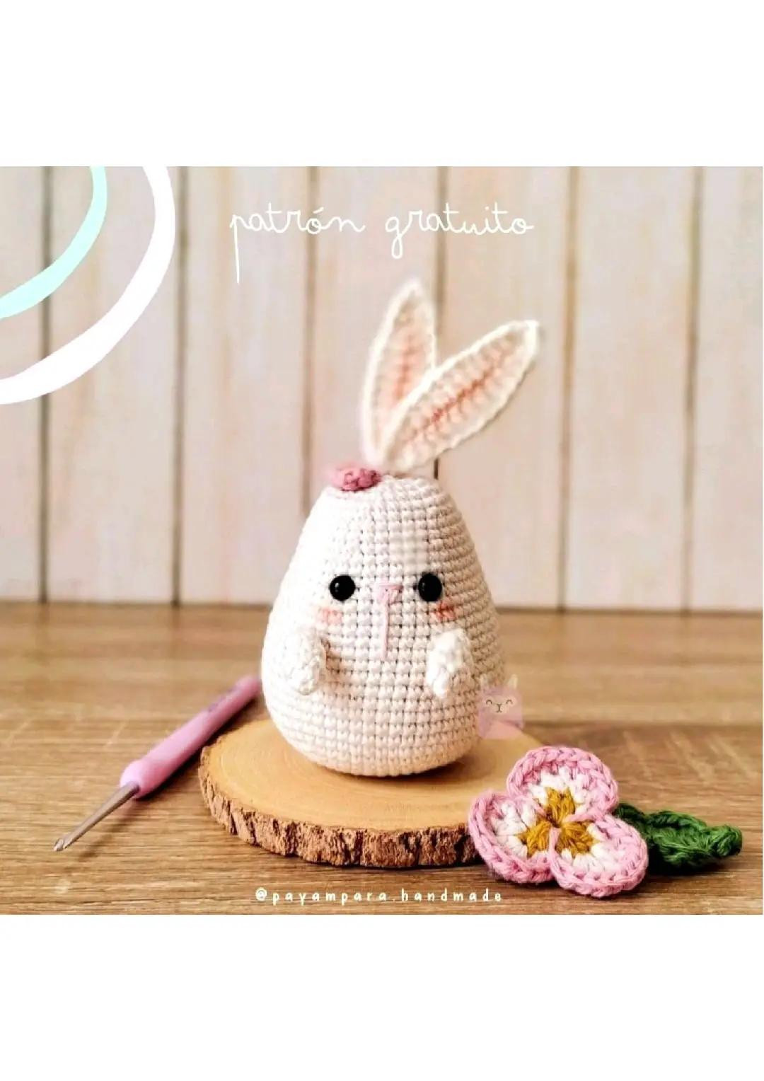 Patrón Gratis Amigurumi Conejo Blanco con Orejas Rosas