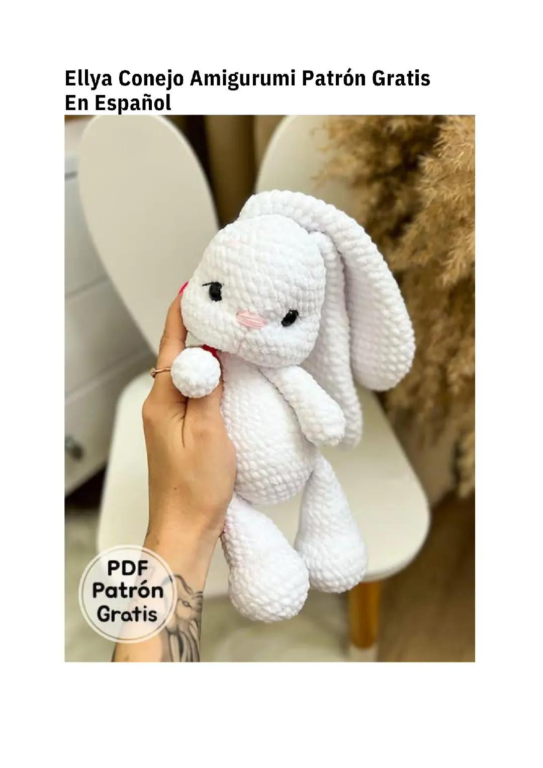 Patrón Gratis Amigurumi Conejo Blanco Ellya