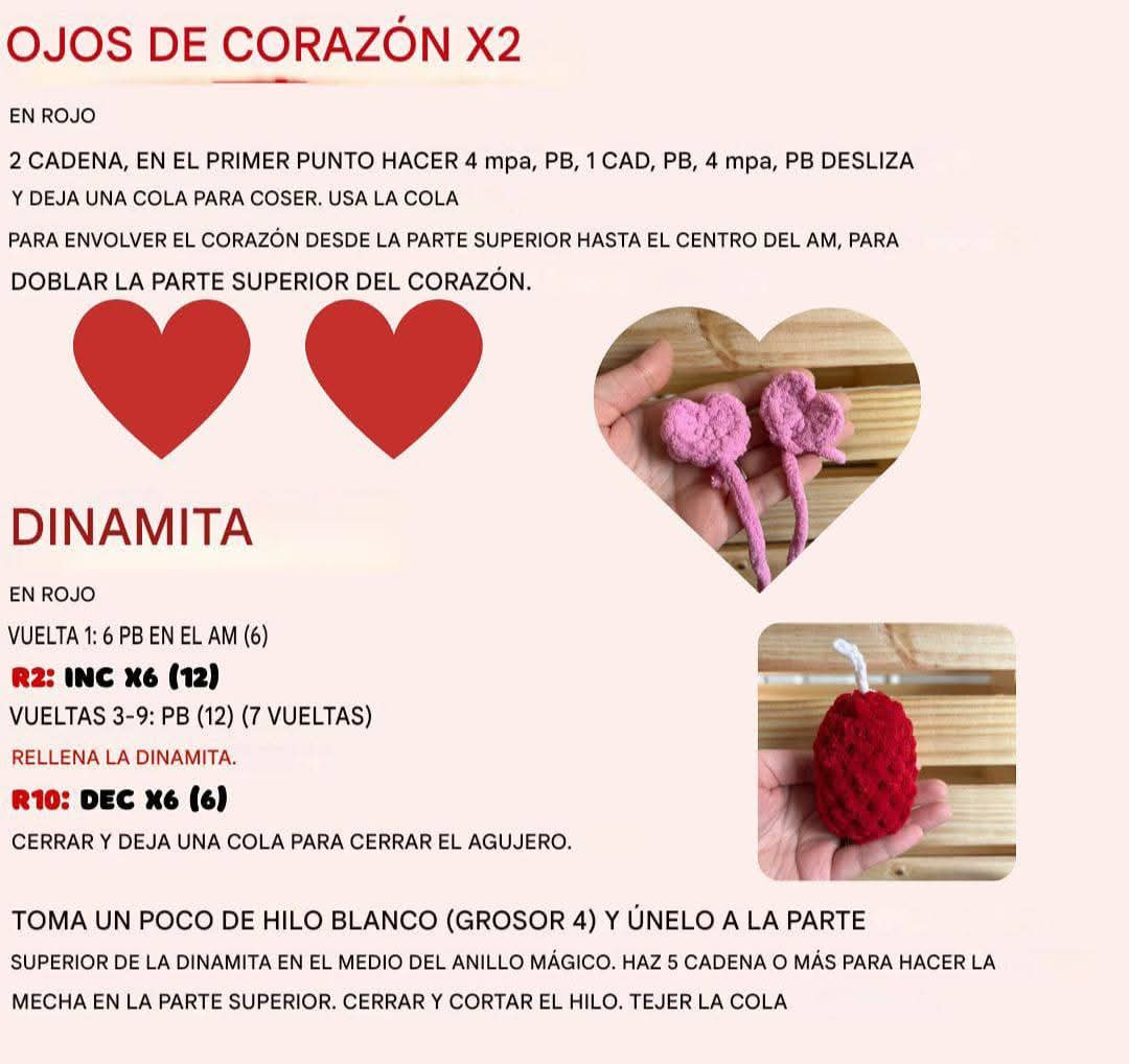 Patrón Gratis Amigurumi Dino-Ácaro Verde con Corazones