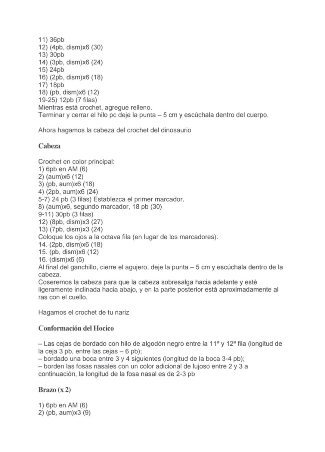 Patrón Gratis Amigurumi Dinosaurio Bebé Ringo PDF