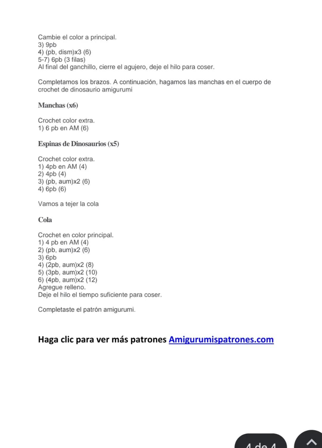 Patrón Gratis Amigurumi Dinosaurio Bebé Ringo PDF