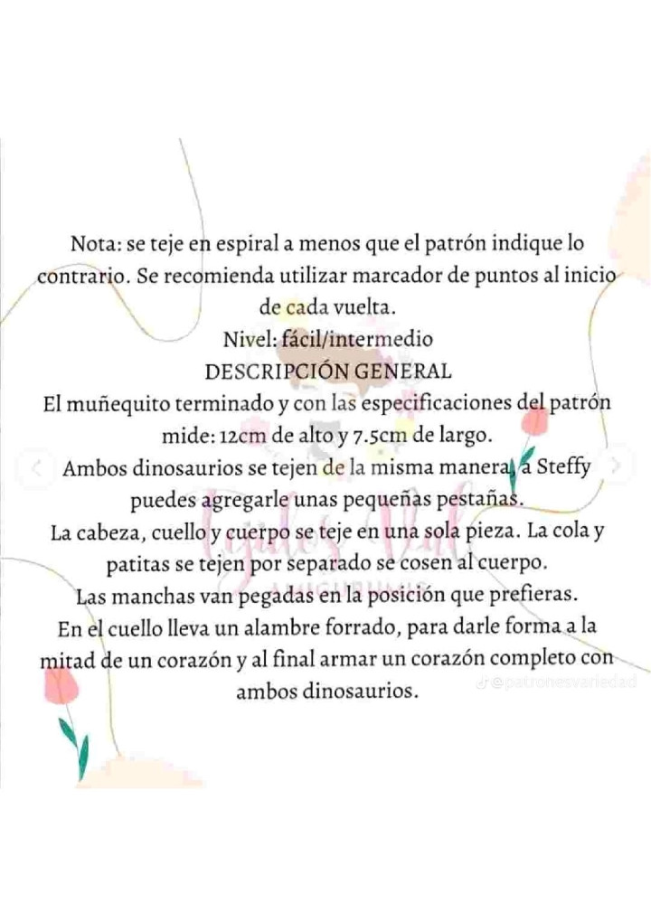 Patrón Gratis: Amigurumi Dinosaurios Amorosos Rosa y Verde