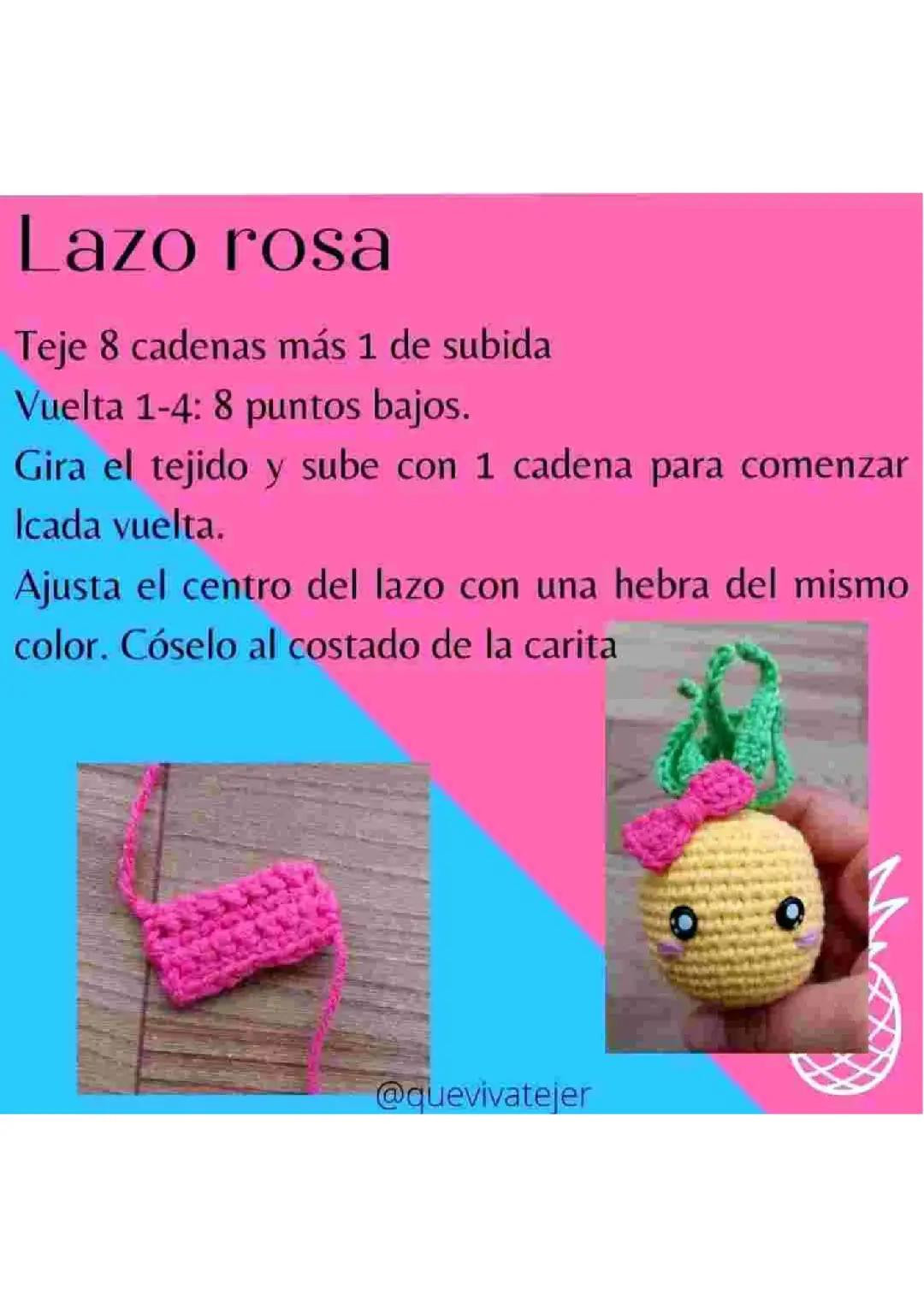 Patrón Gratis Amigurumi Dúo Piña con Gafas y Moño