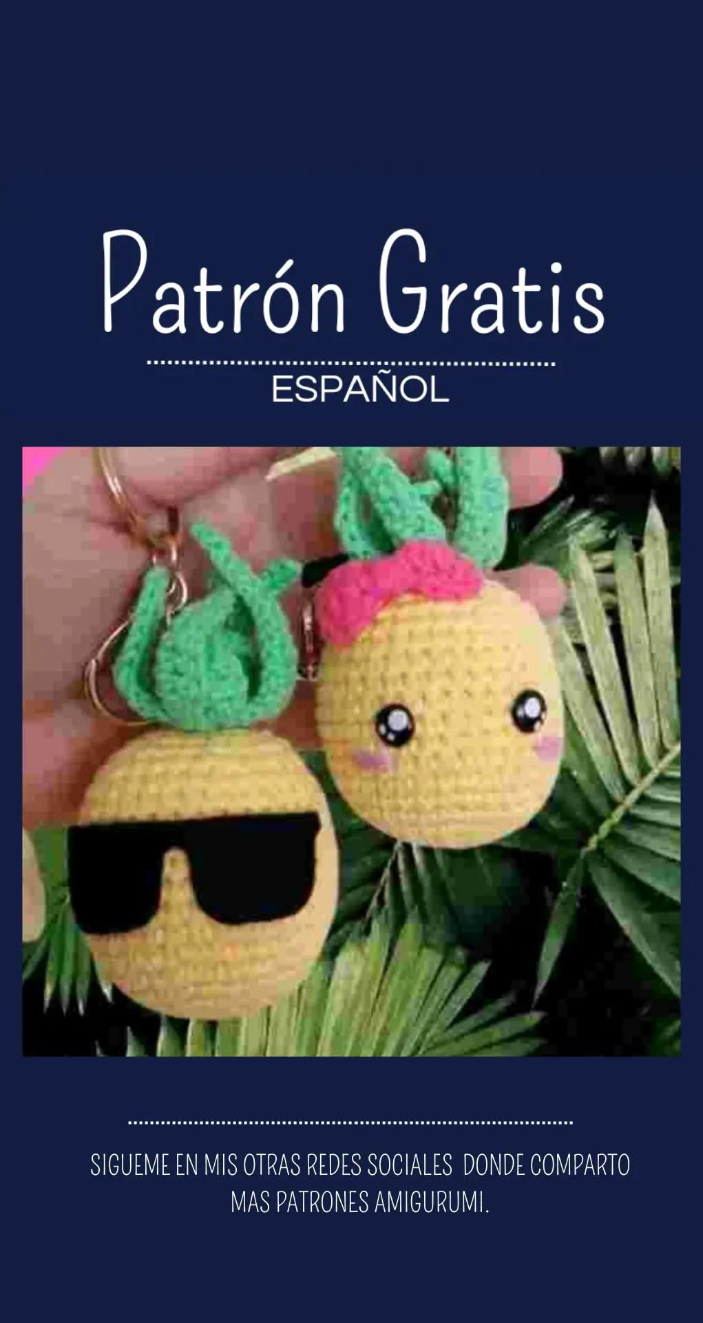 Patrón Gratis Amigurumi Dúo Piña con Gafas y Moño