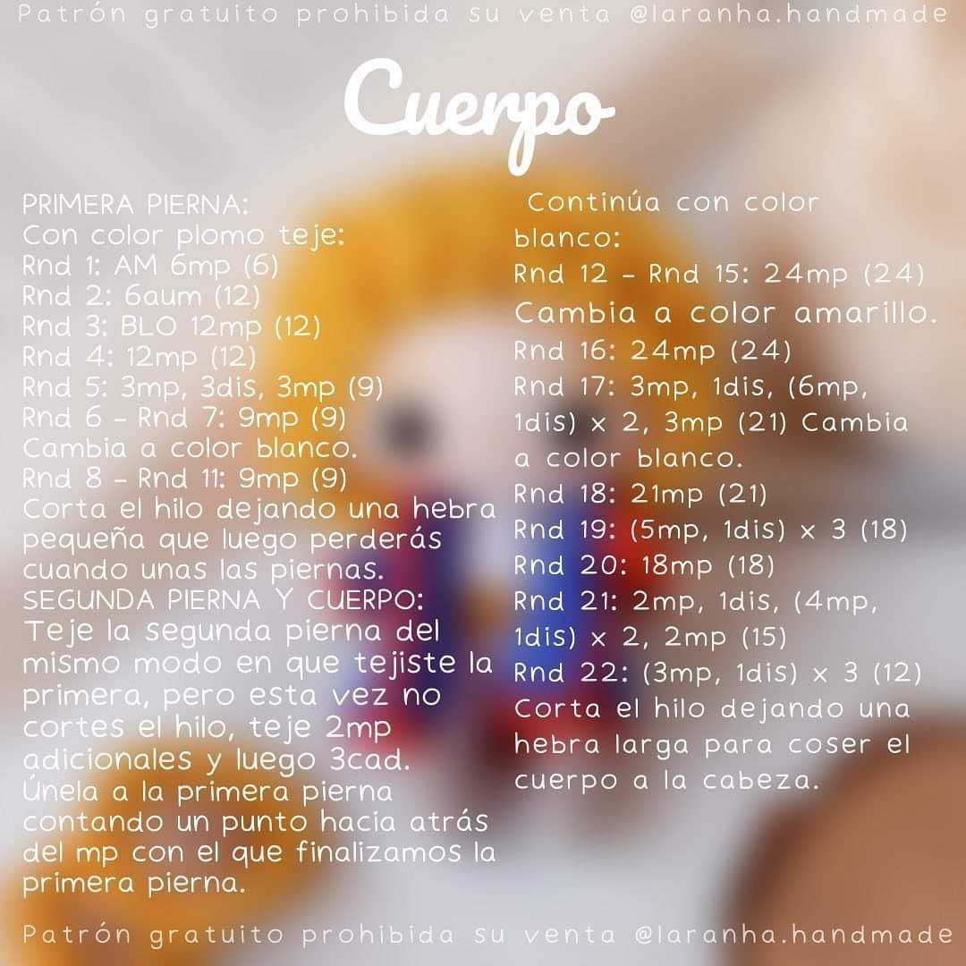 Patrón gratis Amigurumi El Principito