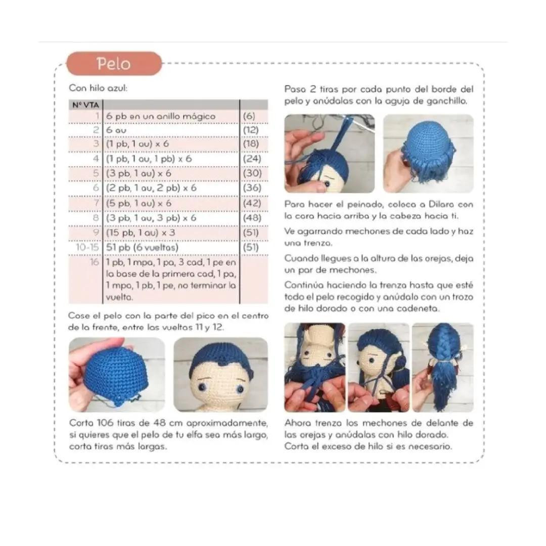 Patrón Gratis Amigurumi Elfa Dilara con Guía de Puntos
