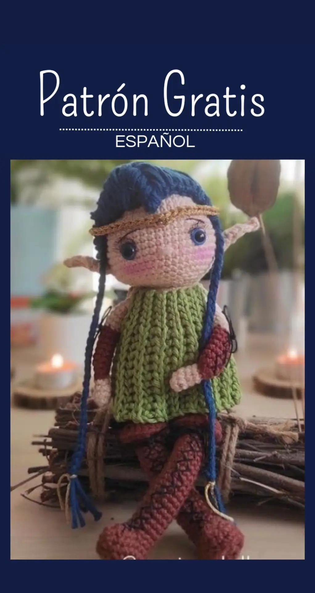 Patrón Gratis Amigurumi Elfa Dilara con Guía de Puntos
