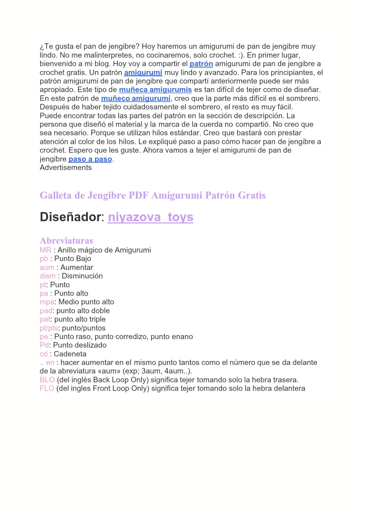 Patrón Gratis Amigurumi Galleta de Jengibre con Sombrero Verde