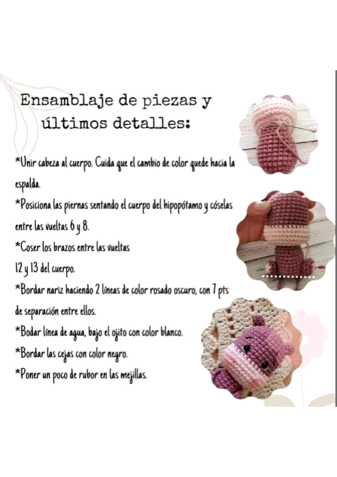 Patrón Gratis Amigurumi Hipócrates: Búp bê gấu màu tím hồng