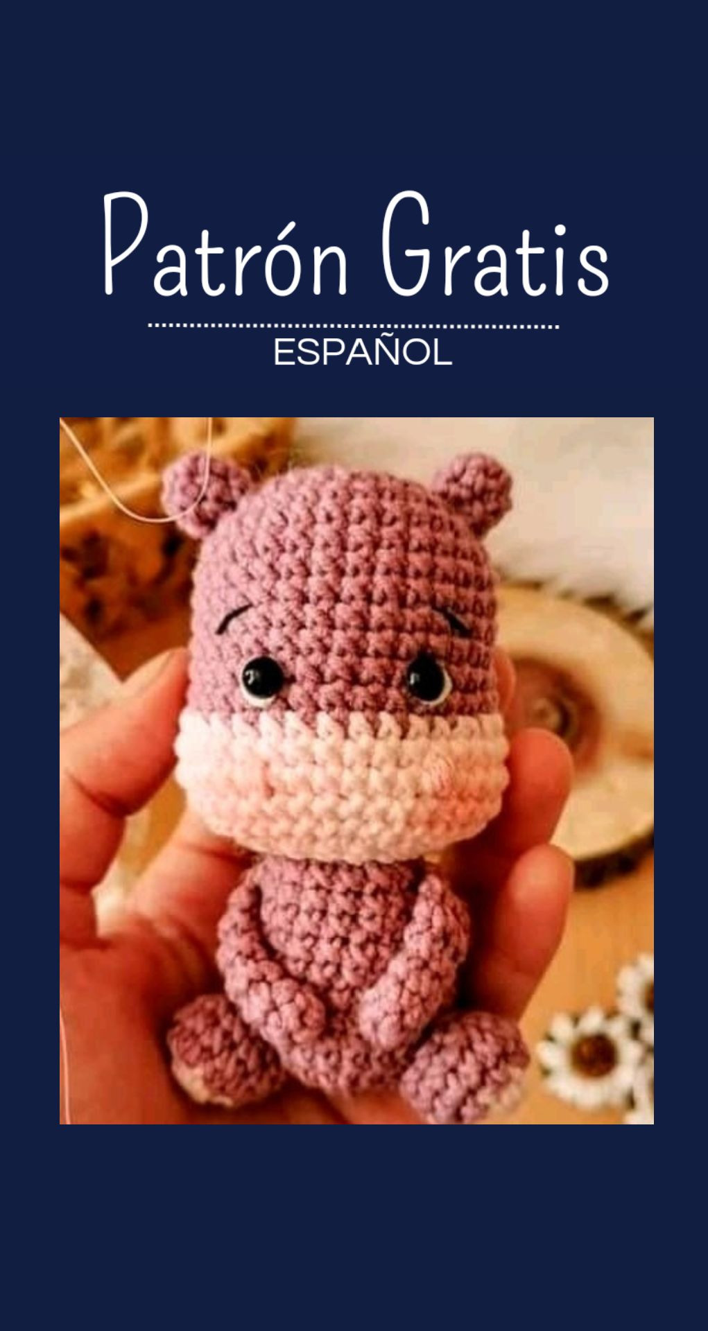 Patrón Gratis Amigurumi Hipócrates: Búp bê gấu màu tím hồng