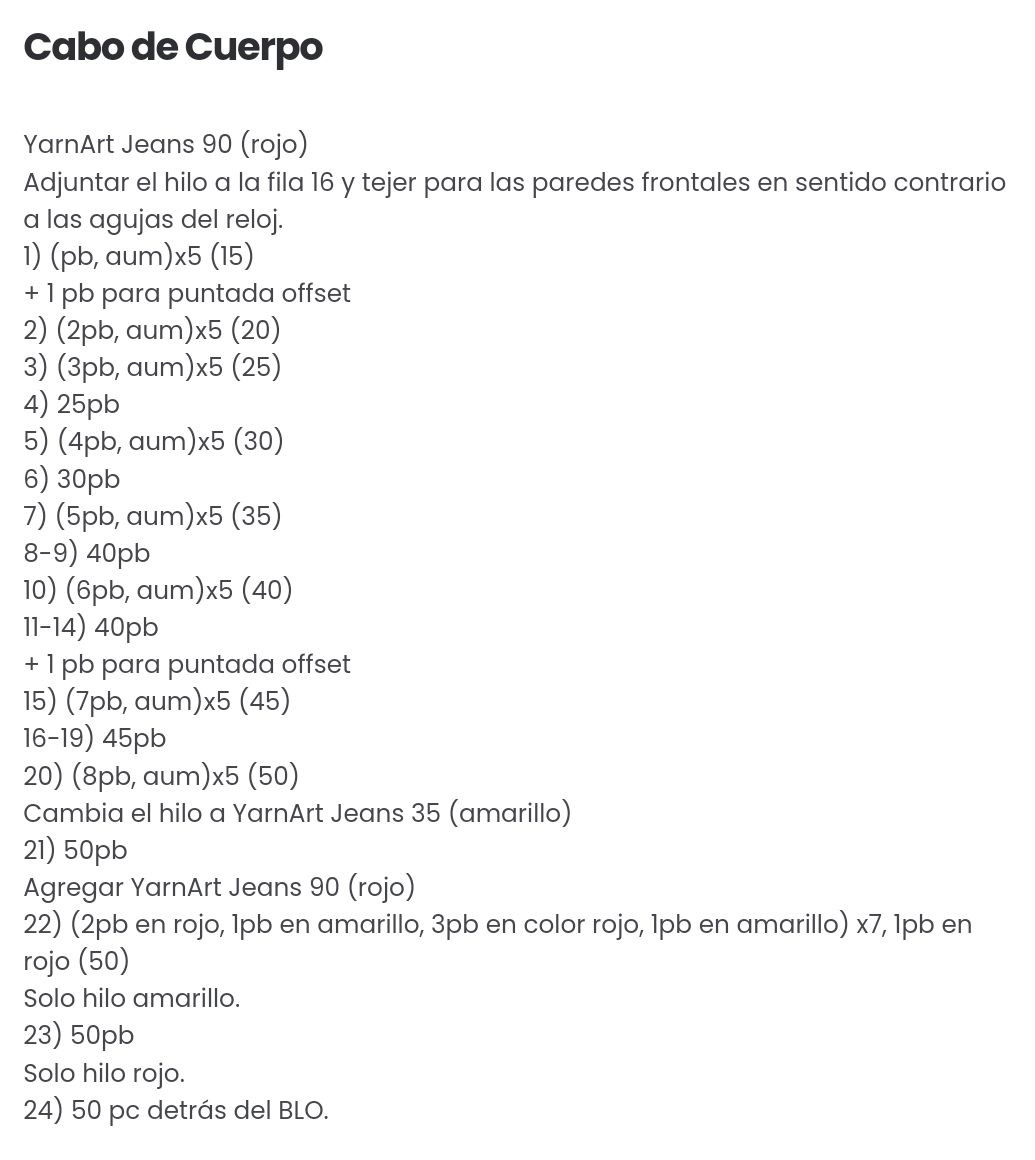 Patron gratis amigurumi Journey rojo y amarillo