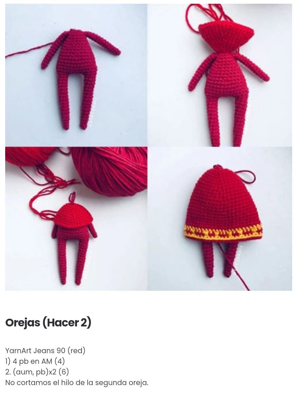 Patron gratis amigurumi Journey rojo y amarillo