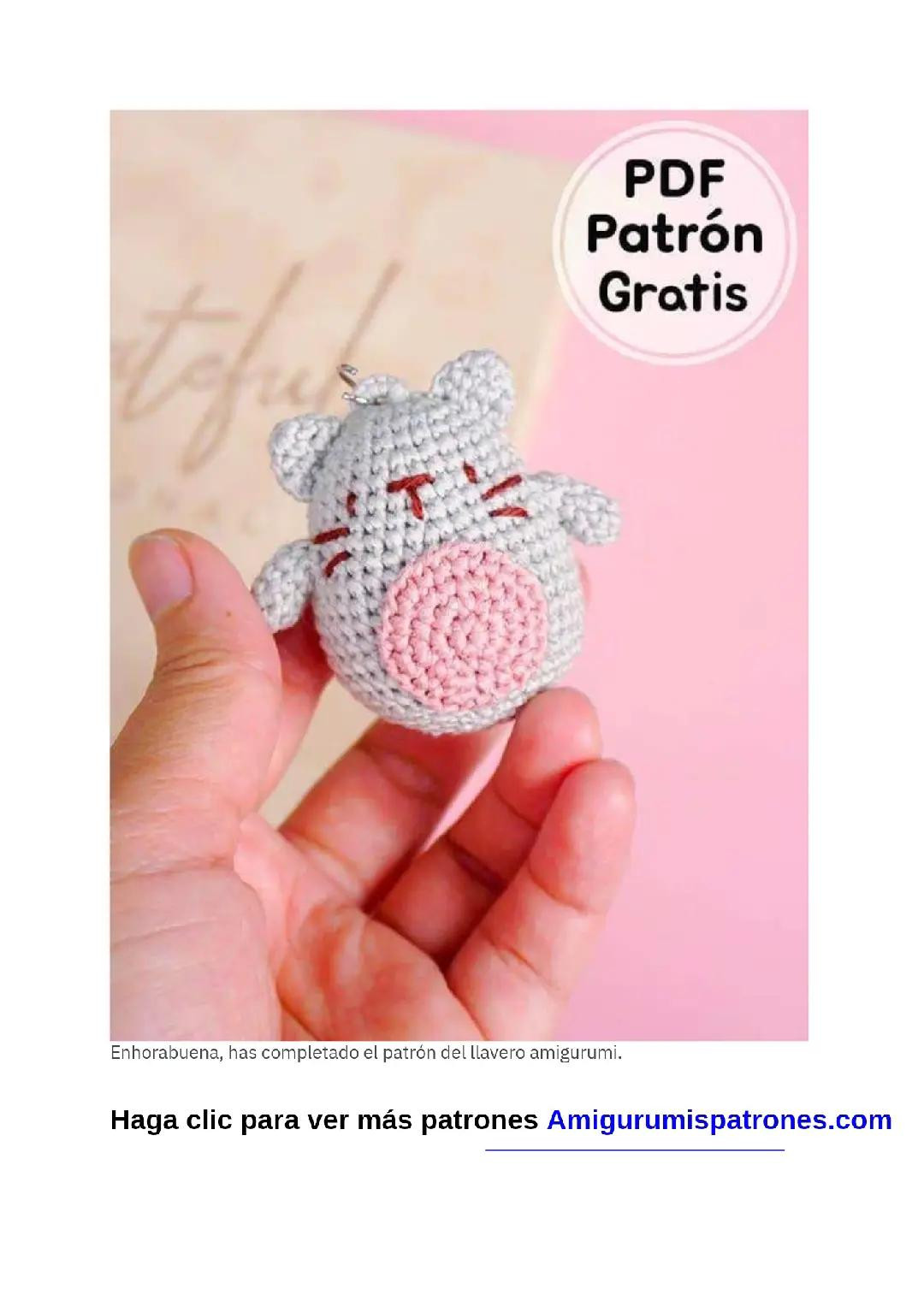 Patrón Gratis Amigurumi Llavero Totoro Gato