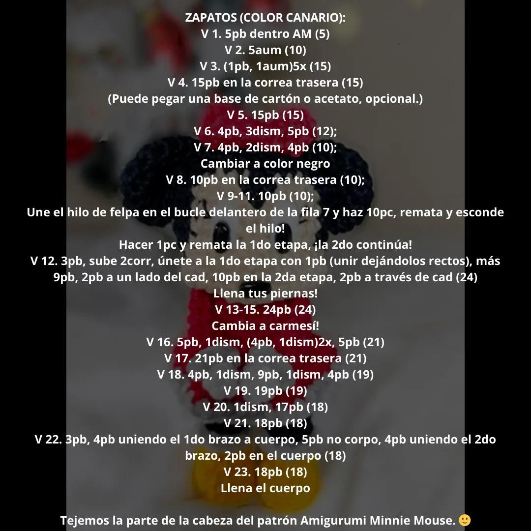 Patrón Gratis Amigurumi Minnie Mouse Crochet