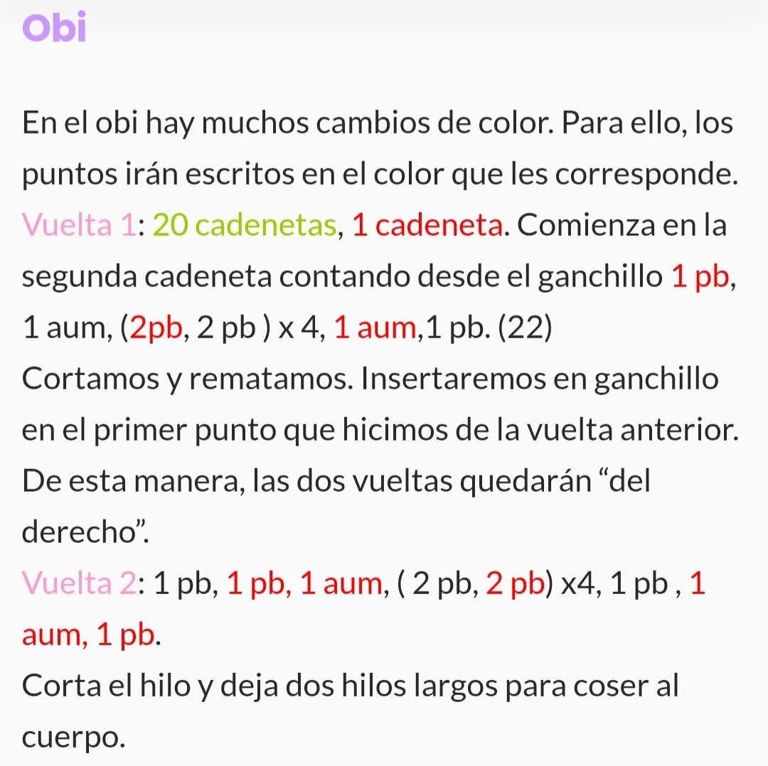 Patrón Gratis Amigurumi Nezuko Kamado