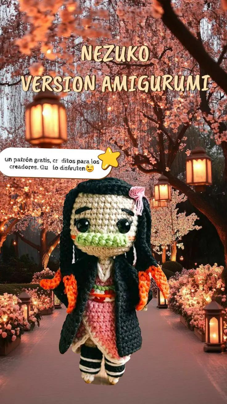 Patrón Gratis Amigurumi Nezuko Kamado
