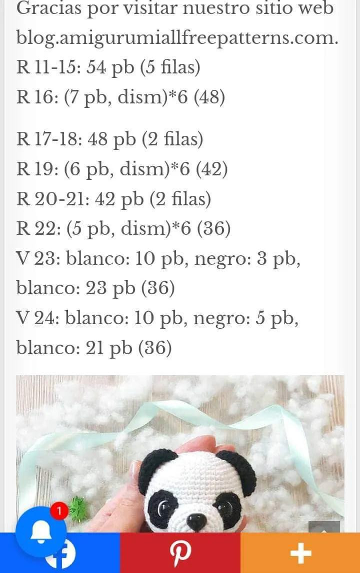 Patrón Gratis Amigurumi Panda A Ganchillo: Tutorial Paso a Paso