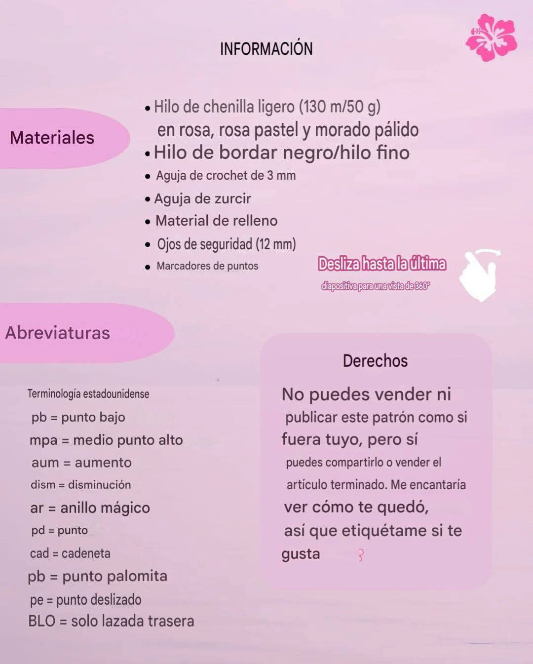 Patrón gratis amigurumi Pato rosa y morado chenilla