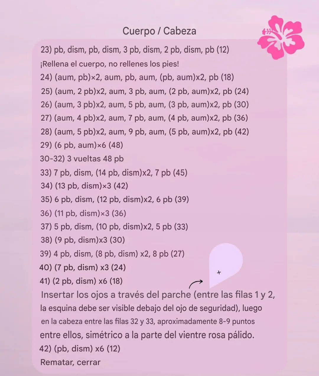 Patrón gratis amigurumi Pato rosa y morado chenilla