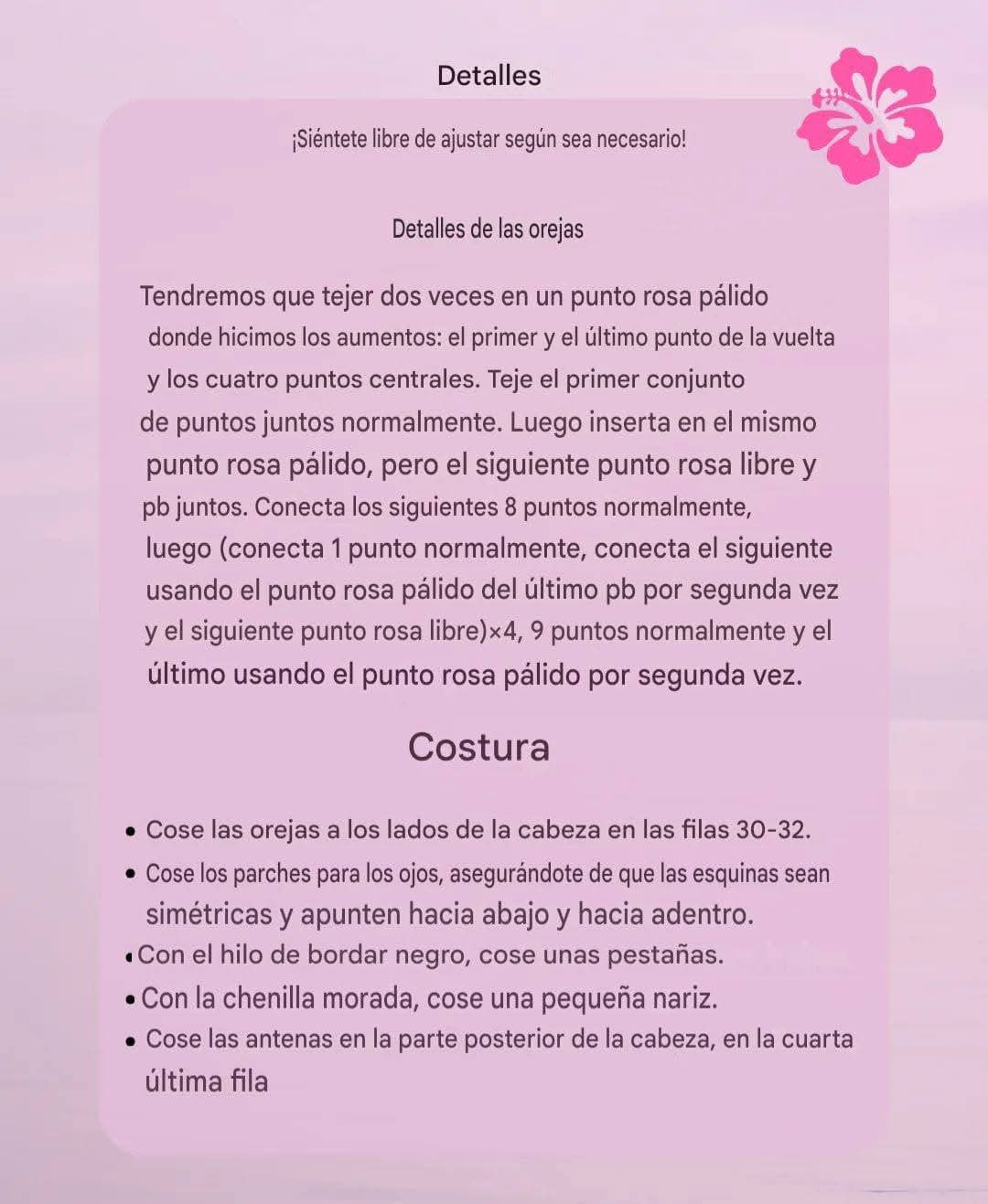 Patrón gratis amigurumi Pato rosa y morado chenilla