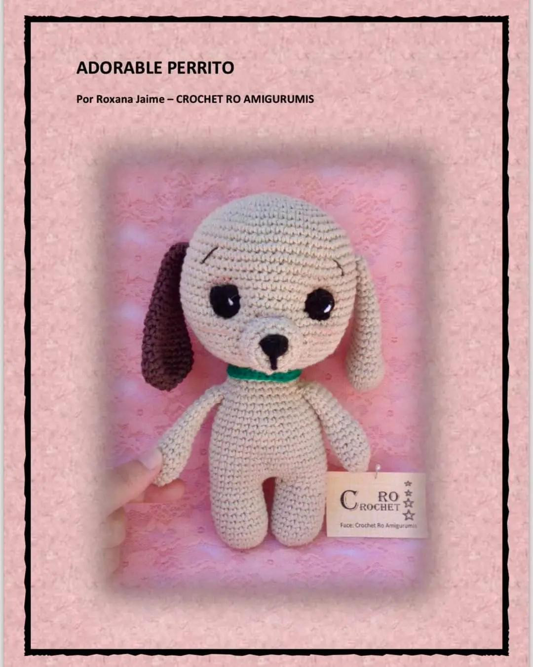 Patrón Gratis Amigurumi Perrito Beige y Marrón