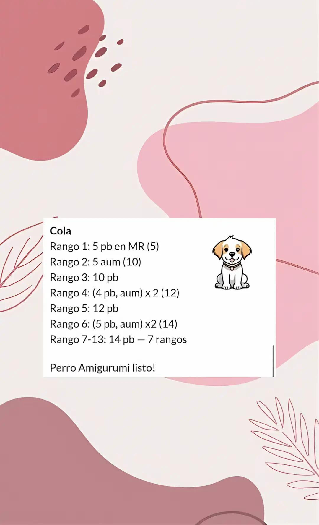 Patrón Gratis Amigurumi Perro Blanco y Marrón