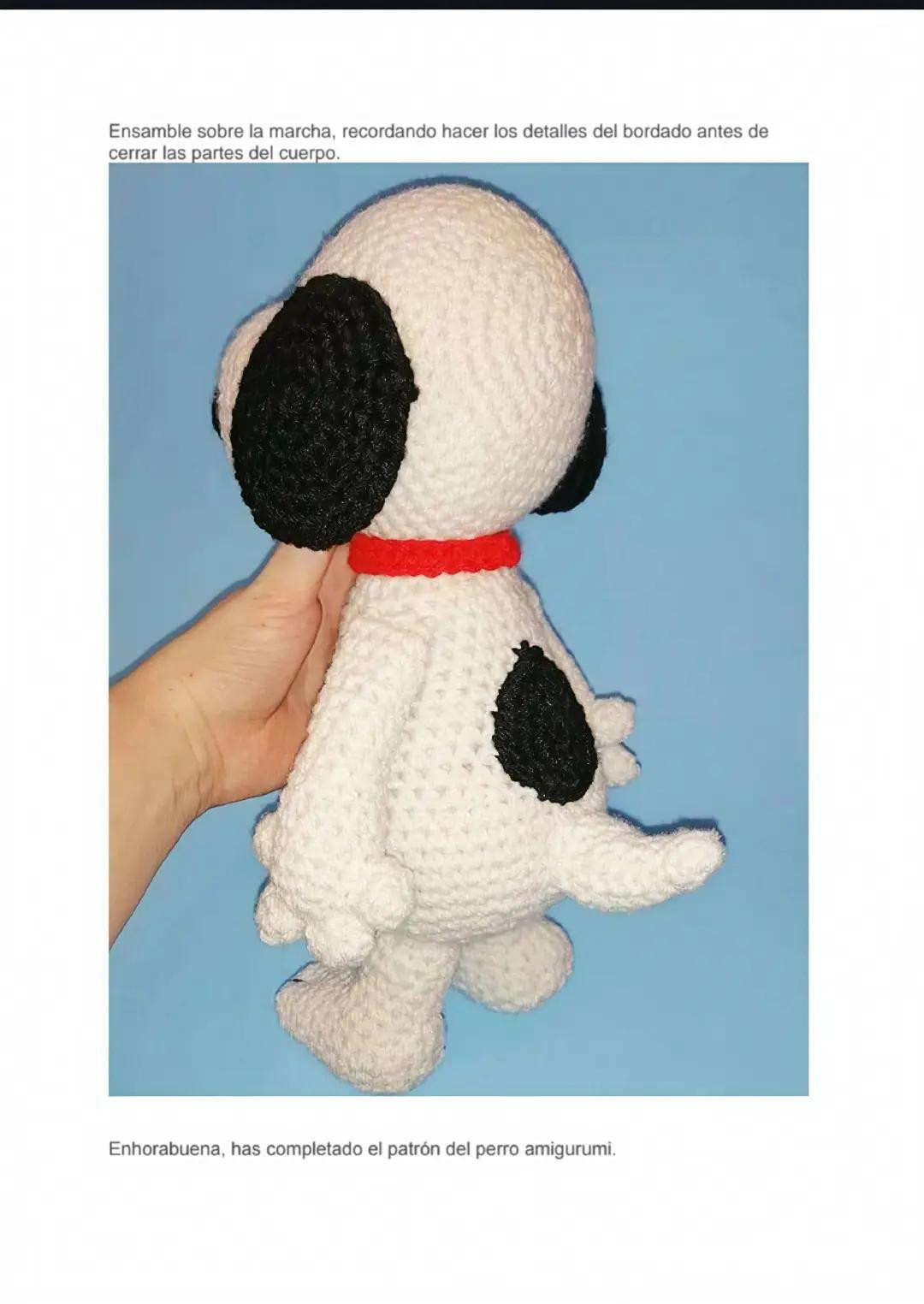 Patrón Gratis Amigurumi Perro Grande Snoopy PDF