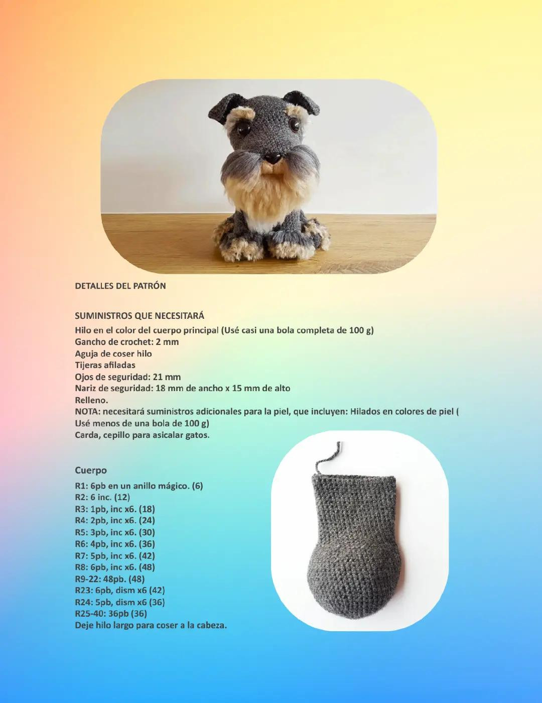 Patrón Gratis Amigurumi Perro Schnauzer