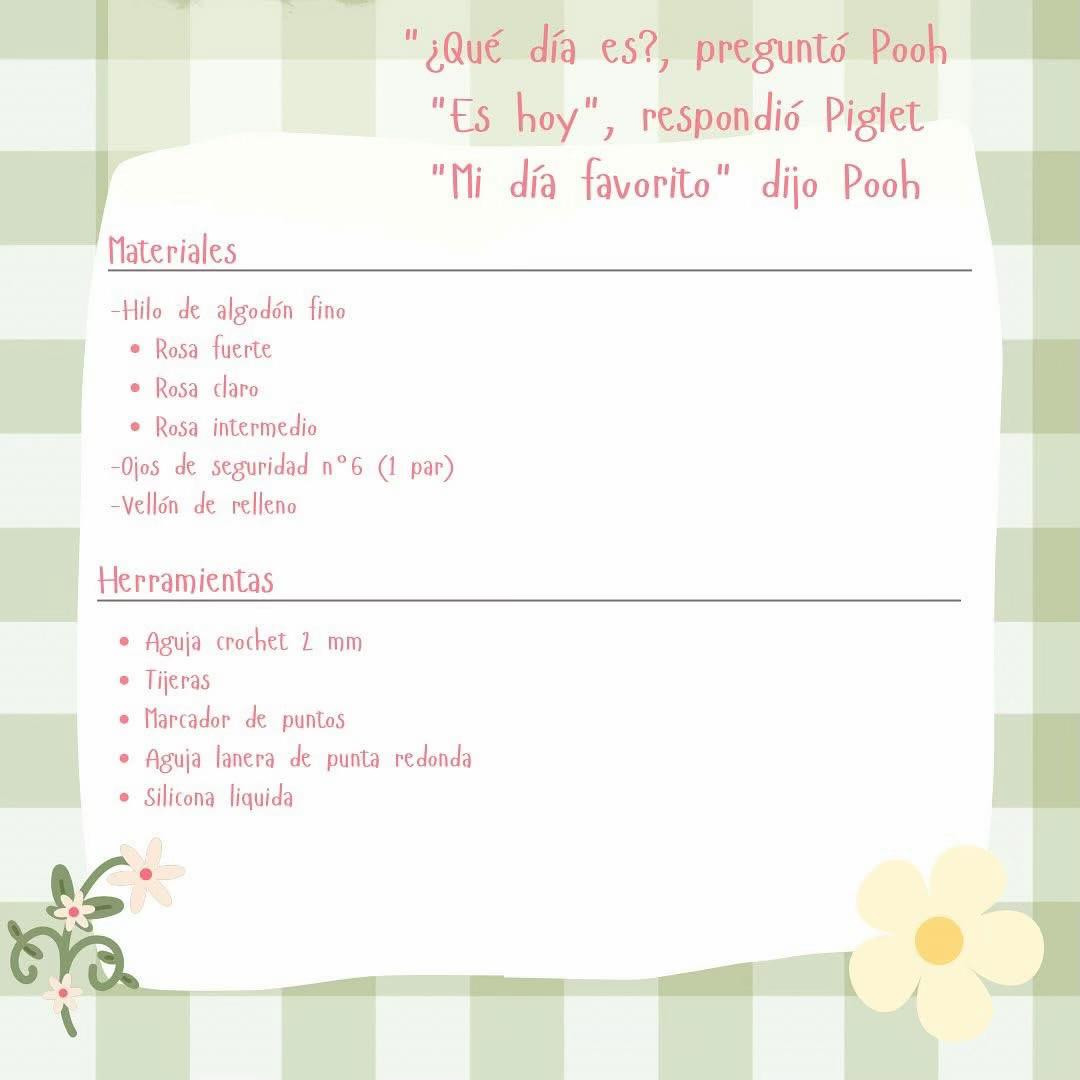 Patrón gratis Amigurumi Piglet rosa