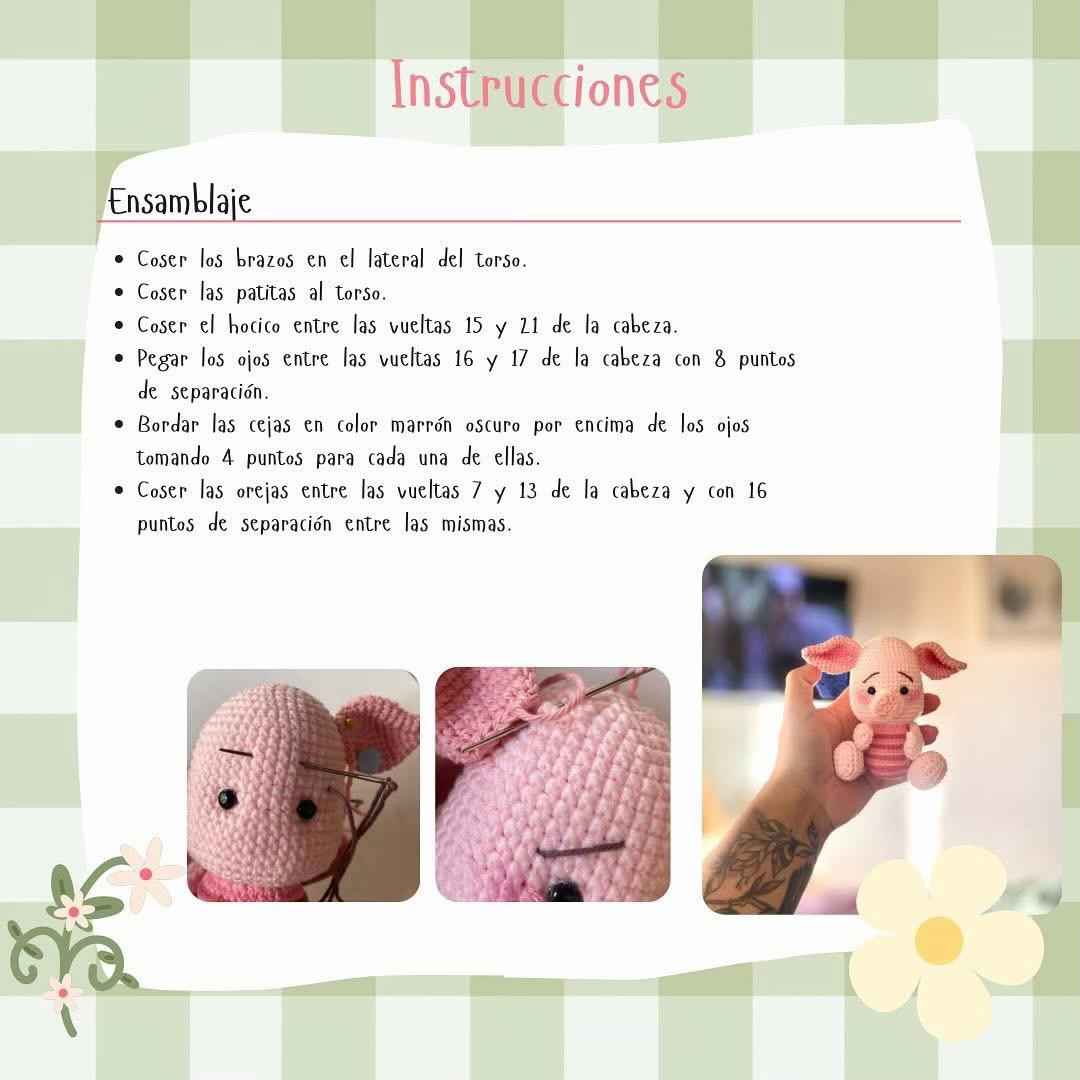 Patrón gratis Amigurumi Piglet rosa