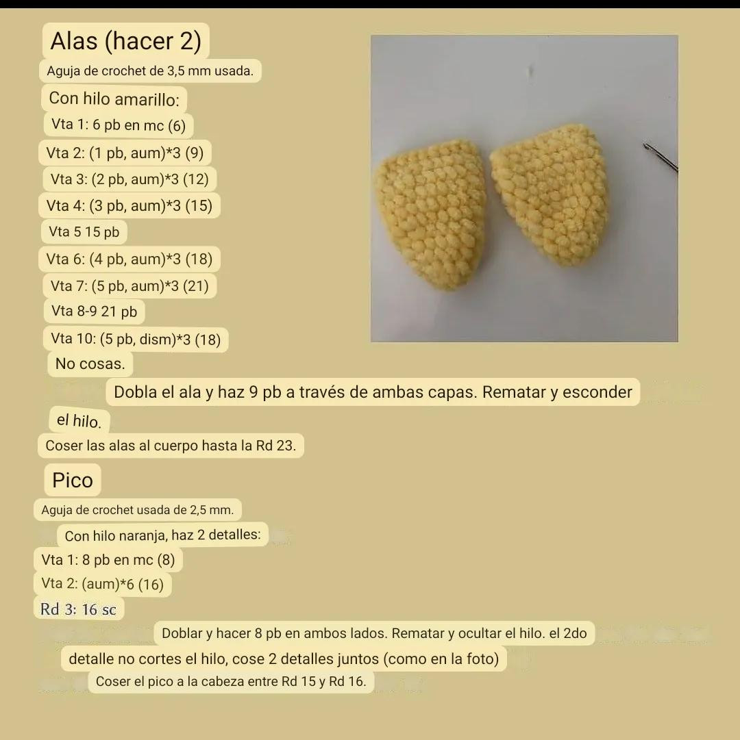 Patrón Gratis Amigurumi Pollito Amarillo con Banda Azul