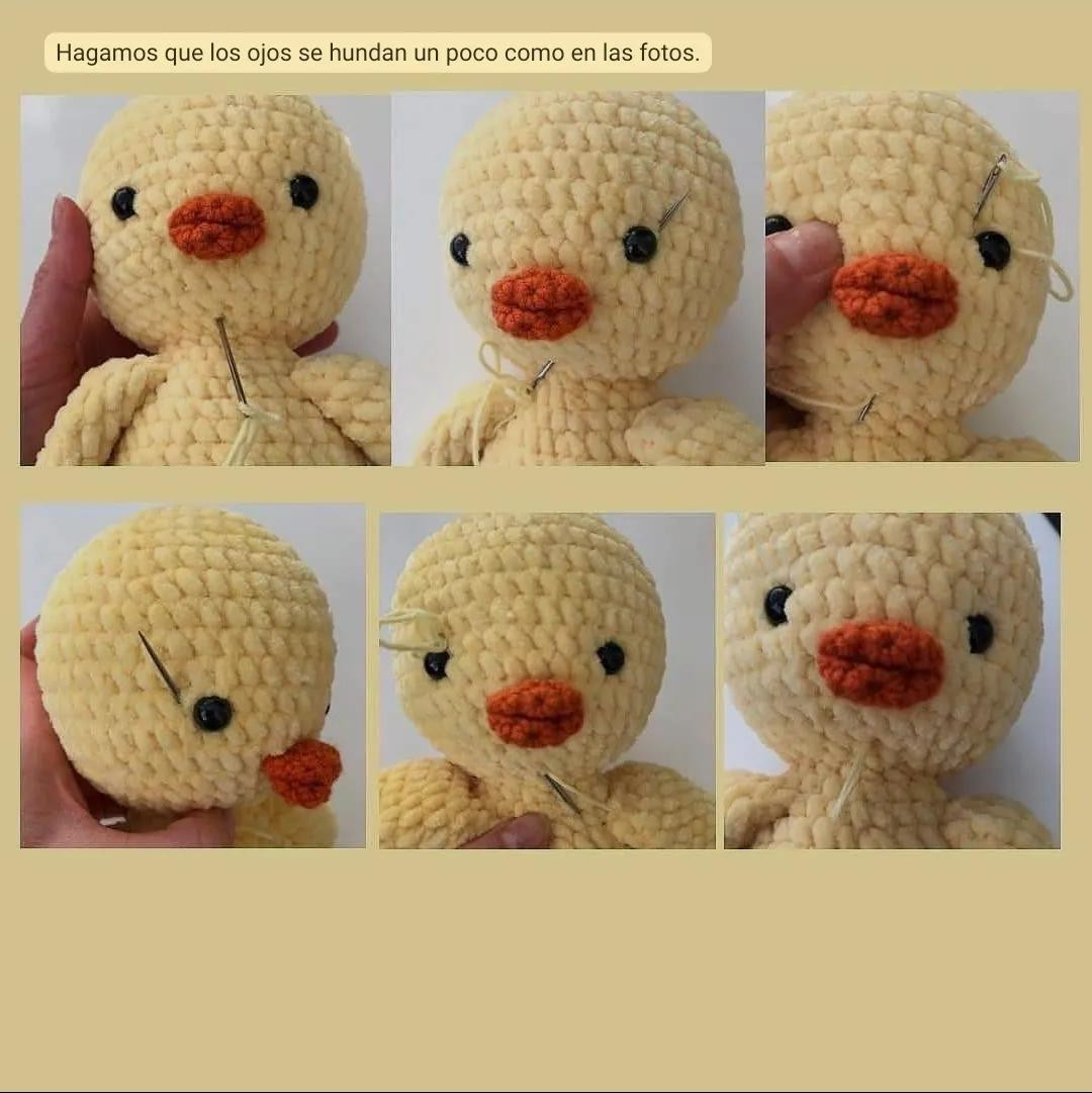 Patrón Gratis Amigurumi Pollito Amarillo con Banda Azul
