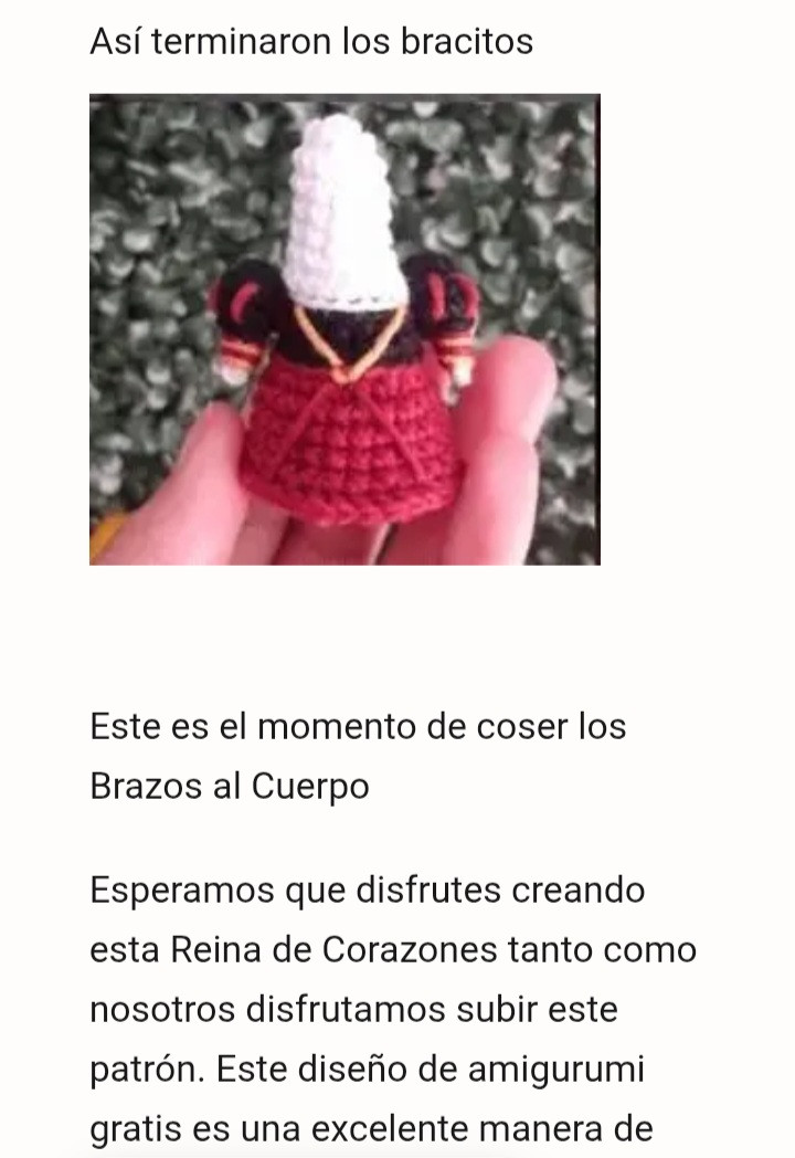 Patrón Gratis Amigurumi Reina de Corazones - Guía Paso a Paso