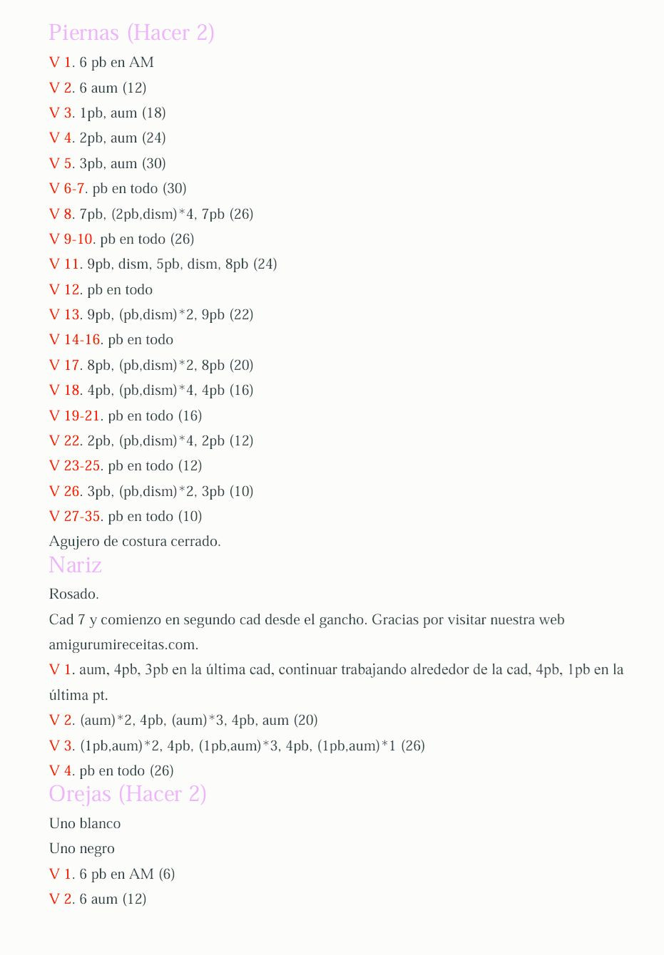 Patron Gratis Amigurumi Vaca Margarita - PDF Tutorial
