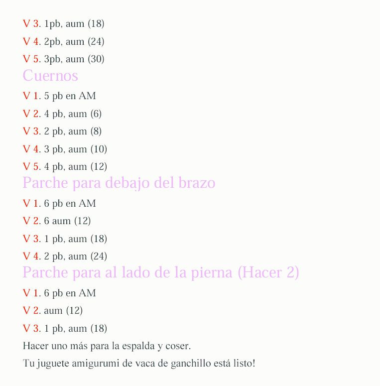 Patron Gratis Amigurumi Vaca Margarita - PDF Tutorial