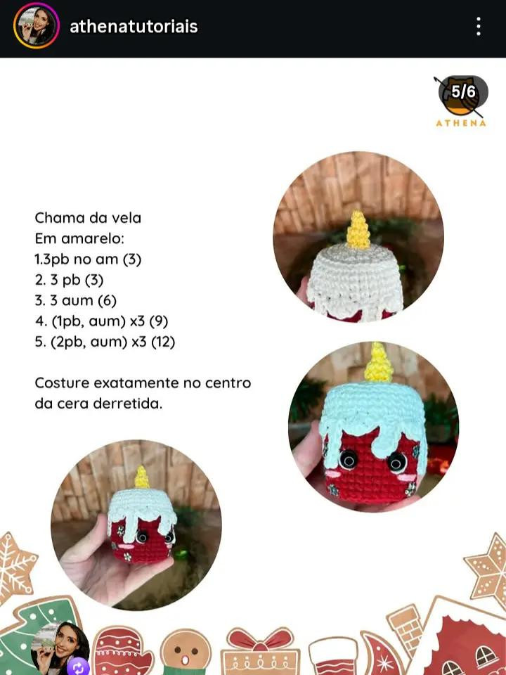 Patrón gratis Amigurumi Vela Navideña derretida