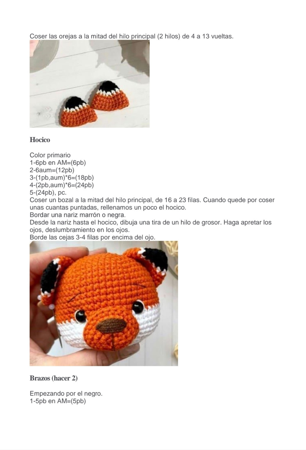 Patrón Gratis Amigurumi Zorro PDF - Gato Naranja Tejer Crochet