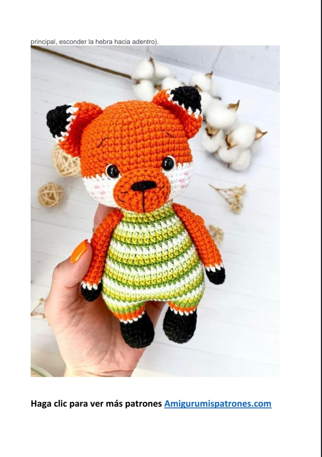 Patrón Gratis Amigurumi Zorro PDF - Gato Naranja Tejer Crochet